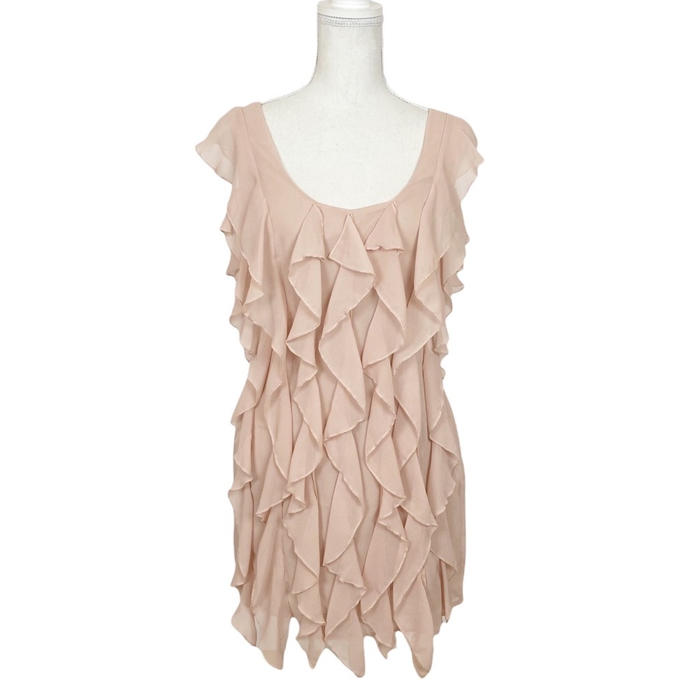 ASOS Blush/Nude All-Over Ruffle Sleeveless Dress 6